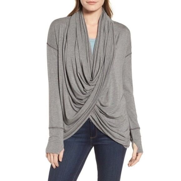 Caslon Off Duty Gray Long Convertible Cardigan - Picture 4 of 15